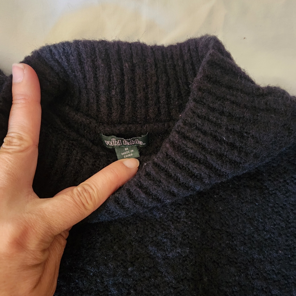 Wild Fable Charcoal Ribbed Turtleneck Sweater